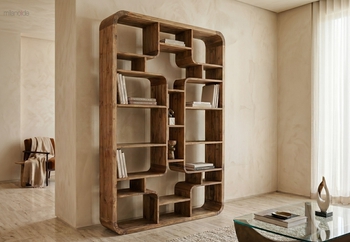 Βιβλιοθήκη Celona σε ξύλο teak rustic