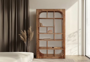 Βιβλιοθήκη Saroma σε ξύλο teak rustic