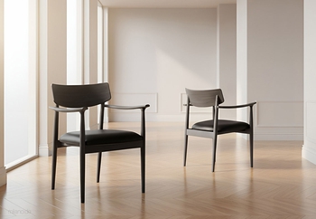 Καρέκλα Sigrid Black σε μαύρο μασίφ ξύλο και eco leather