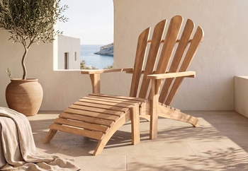 Πολυθρόνα με υποπόδιο Amelia σε μασίφ ξύλο teak