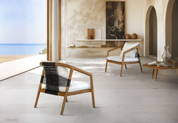 Πολυθρόνα Eloana σε ξύλο teak και μαύρο σχοινί