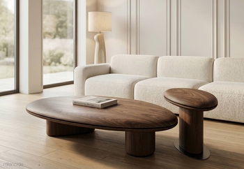 Τραπεζάκια Nandala από καπλαμά σε απόχρωση καρυδιά