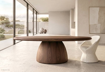 Τραπέζι Liora από καπλαμά καρυδιάς και καρεκλά Ceeren