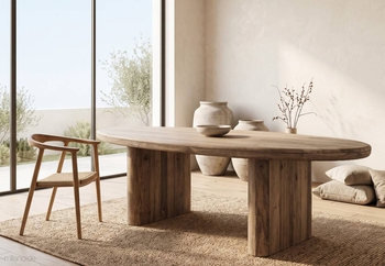 Τραπέζι Zafina σε μασίφ ξύλο teak rustic και Cedeina καρέκλα